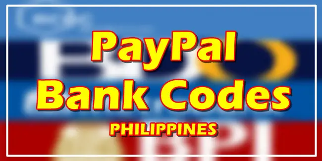 PayPal Bank Codes Philippines