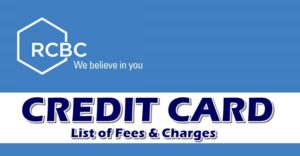 RCBC Credit Card Fees