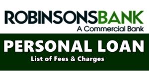 Robinsons Bank Personal Loan Fees Charges