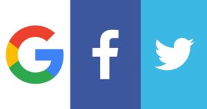 Facebook, Google, Twitter