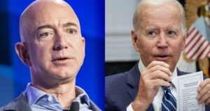 Billionaire Jeff Bezos, US President Joe Biden