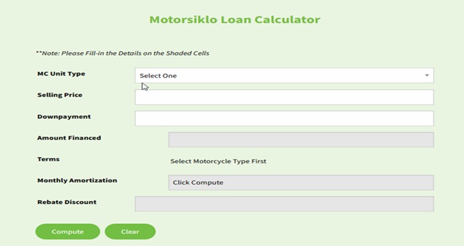 Robinsons Bank Loan Calculator For Motorcycle Loan
