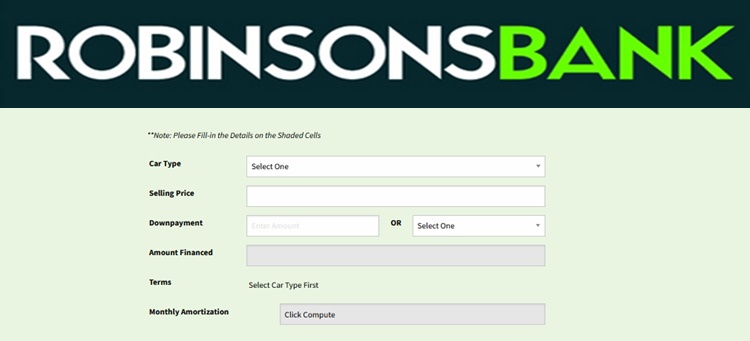 Robinsons Bank Car Loan Calculator Here's How Much You Must Pay for