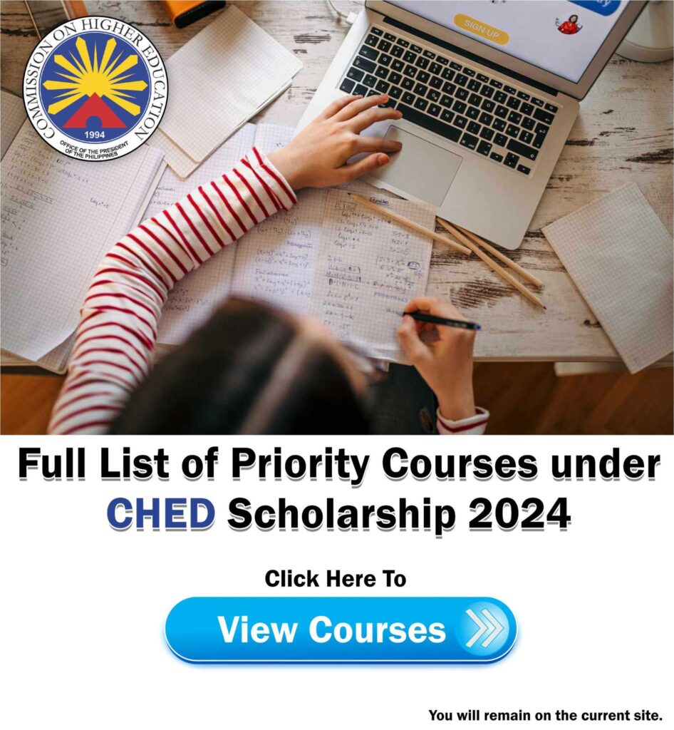 CHED Scholarship 2024 Priority Courses ads