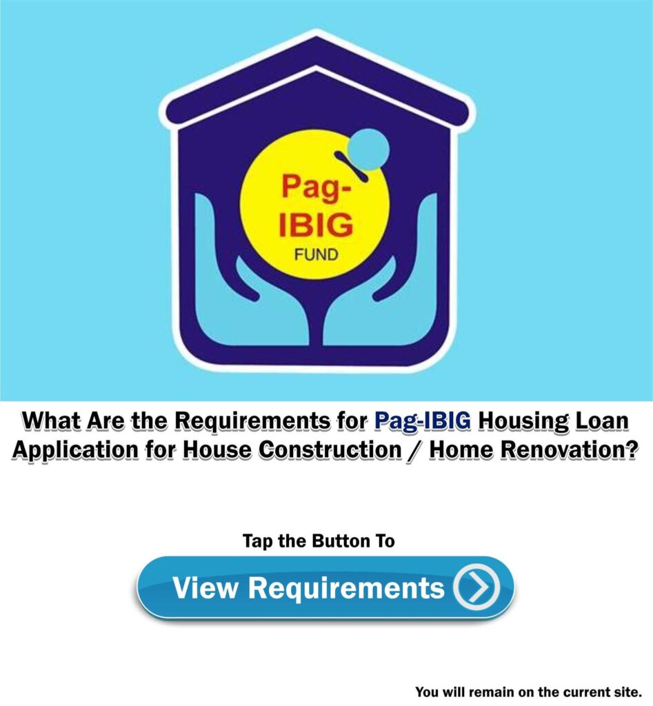 Requirements for Pag-IBIG Housing Loan Application