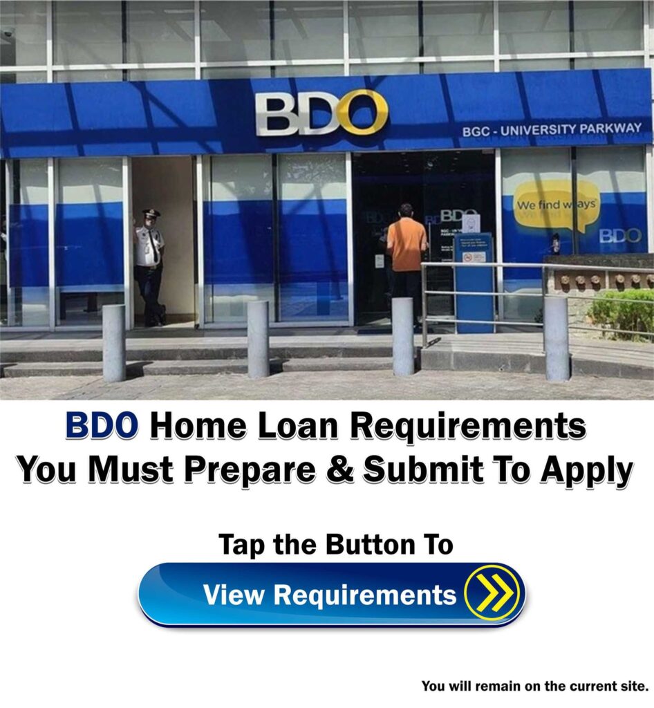 BDO Home Loan Requirements