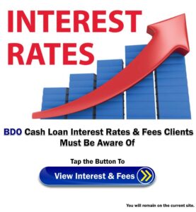 BDO Cash Loan Interest Rates
