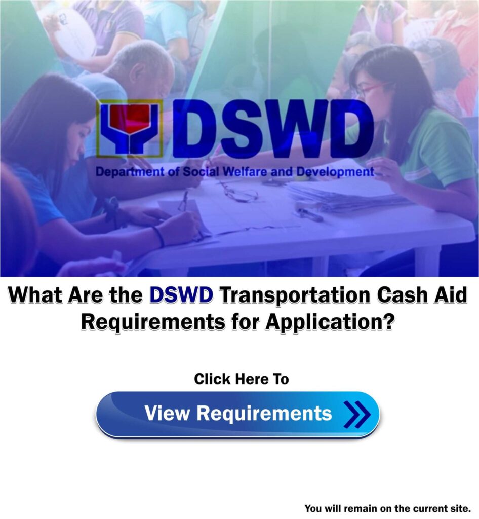 DSWD Transportation Cash Aid Requirements