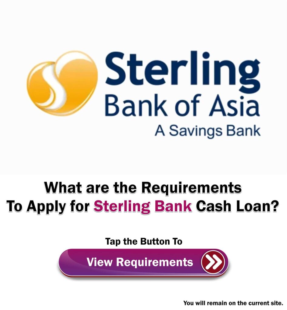 Sterling Bank Cash Loan Requirements