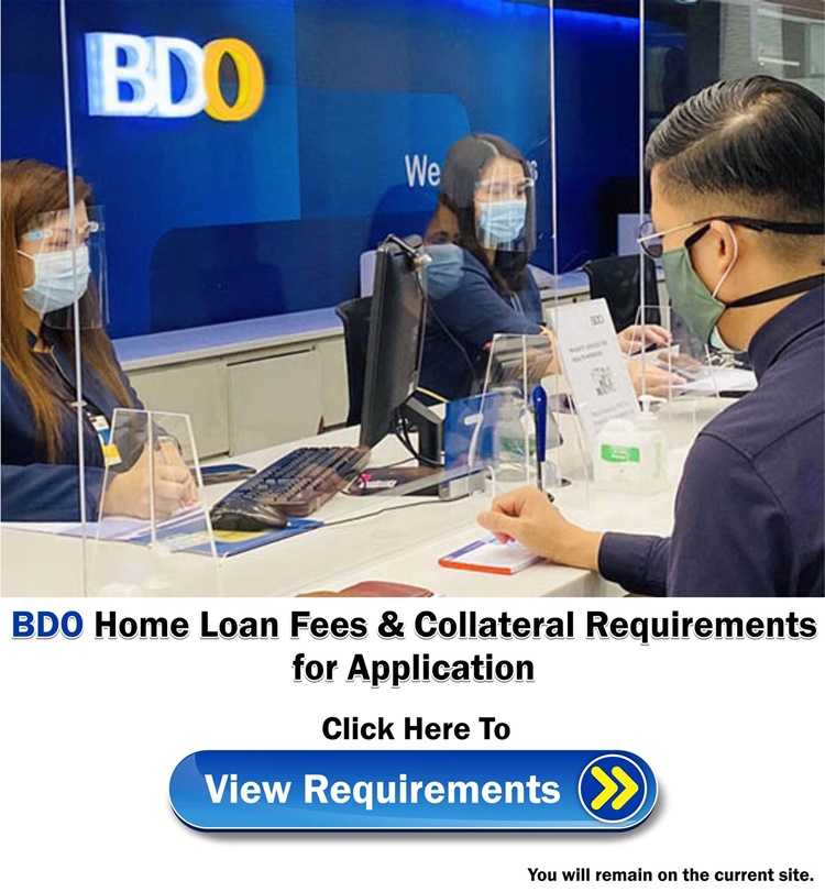 BDO Home Loan Fees & Requirements